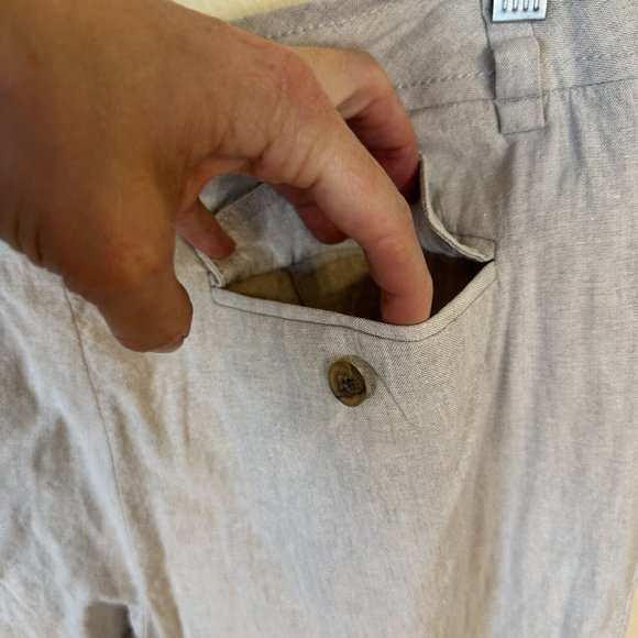 Banana Republic Flurry Wide Leg Pants Womens 4 Martin Fit Linen Cotton Size 6 - Picture 3 of 9